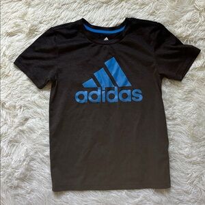 Boys Adidas Tee Black Blue Logo 7